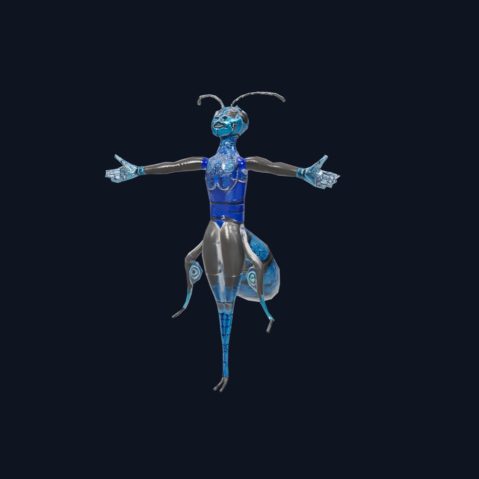 Blue Insectoid Robot model pack